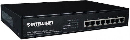 Intellinet 560641 Gigabit Ethernet PoE+ Switch Unmanaged L2 PoE+ Switch with 8 Gigabit (1Gbps) Ethernet Ports and 8 SFP Ports
