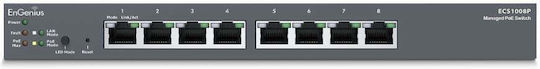EnGenius ECS1008P v1 Managed L2 PoE Switch με 8 Θύρες Gigabit (1Gbps) Ethernet