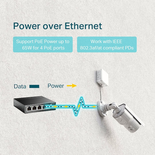 TP-LINK TL-SG1005P Unmanaged L2 PoE Switch with 5 Ethernet Ports