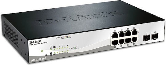 D-Link DGS-1210-10P/E Managed L2 Switch with 8 Gigabit (1Gbps) Ethernet Ports and 2 SFP Ports