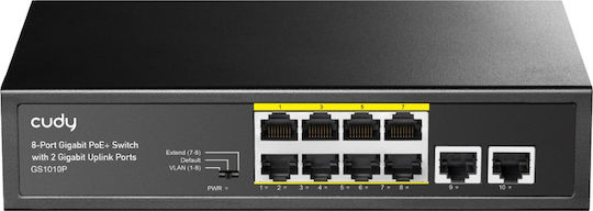 Cudy GS1010PS2 Unmanaged L2 PoE+ Switch με 8 Θύρες Gigabit (1Gbps) Ethernet και 2 SFP Θύρες