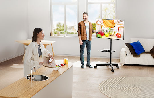Suport TV Mobil Vevor Reglabil pe Înălțime pentru Televizoare de 23-60 Inch