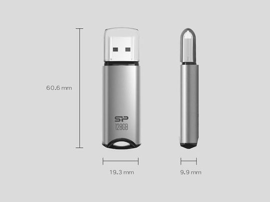 Silicon Power Marvel M02 128GB USB 3.2 Stick Gray