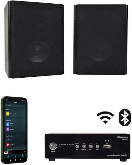 Adastra 2*AB5+S260-WIFI Σετ Ηχεία Εγκαταστάσεων 60W Μαύρα