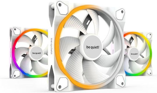 Be Quiet Light Wings LX HS Case Fan 140mm (1800rpm / 75.3cfm) with ARGB Lighting and 3-Pin / 4-Pin PWM Connection 3pcs White