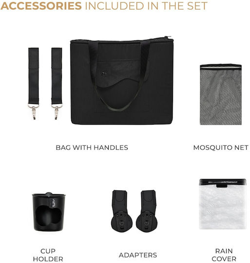 Kinderkraft Yoxi Sport Reglabil Cărucior pentru Bebeluși Potrivit pentru Nou-născut Negru 10.9kg