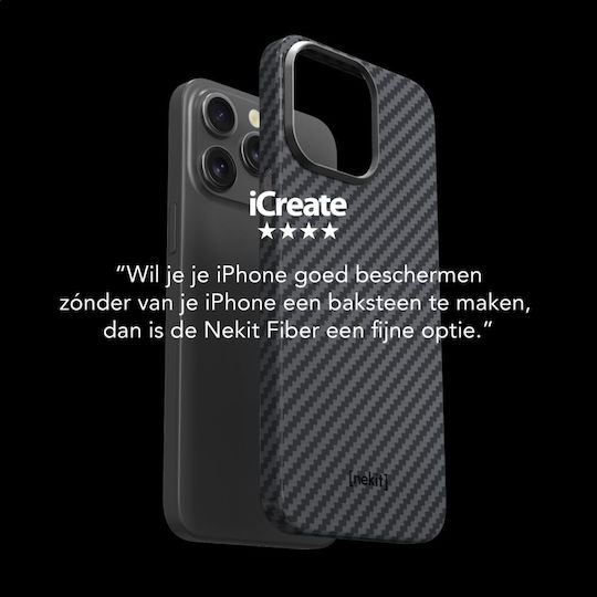 Nekit Umschlag Rückseite Aramid Fiber 1mm Schwarz (iPhone 17 Pro Max / iPhone 17 Pro / iPhone 16 Pro Max)