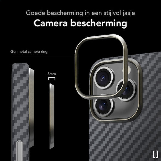 Nekit Umschlag Rückseite Aramid Fiber 1mm Schwarz (iPhone 17 Pro Max / iPhone 17 Pro / iPhone 16 Pro Max)