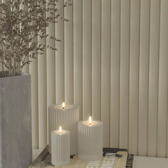 Mdf Panel 3d Πηχακια 806090 Wave Dl 16 119 2750mm Sand Grey Newplan