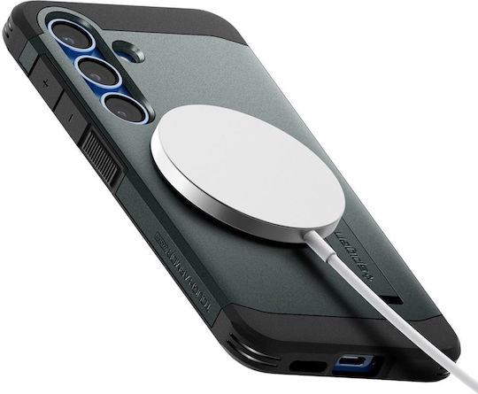 Spigen Tough Armor MagSafe Umschlag Rückseite Silikon / Kunststoff 2mm Grün (Galaxy S25+)
