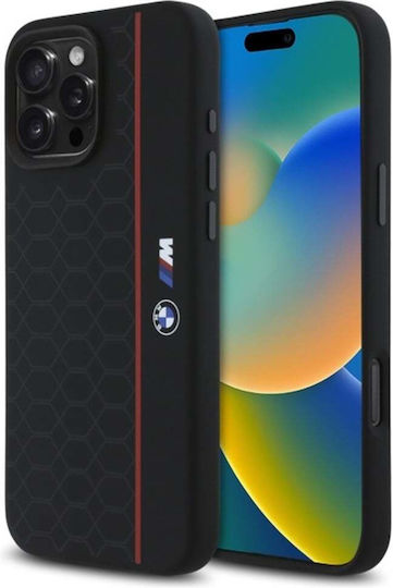 BMW Silicone Hexagon Red Line Magsafe Umschlag Rückseite Kunststoff / Silikon Schwarz (iPhone 17 Pro Max / iPhone 17 Pro / iPhone 16 Pro Max)