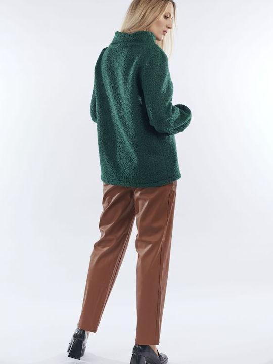Damen Bluse Rollkragenpullover Green