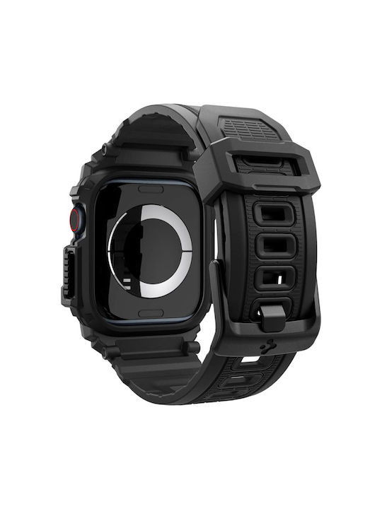 Spigen Rugged Armor Pro Tragbare Bänder Silikone Schwarz Apple Watch 10 (42 mm)