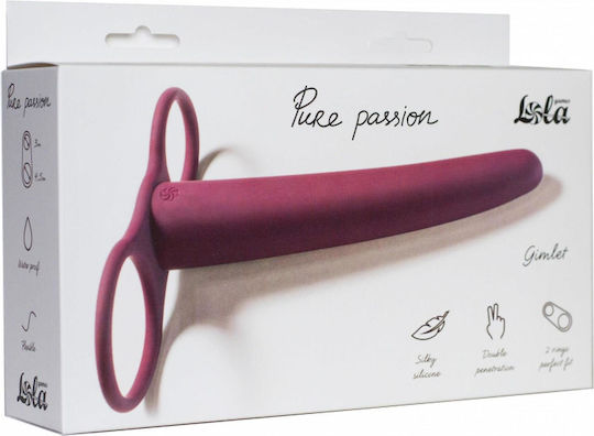 Passion Fără bretele Strap On cu Dildo 16cm cu vibrație în Culoare Roșu