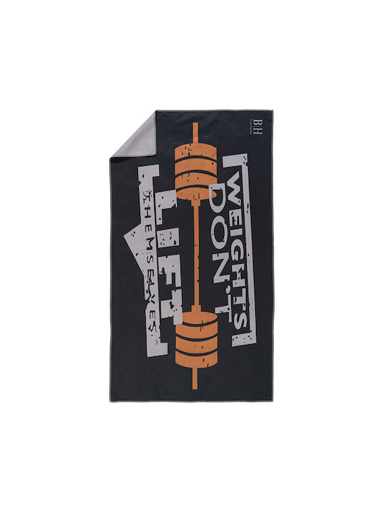 Gym Towel Art 2243 50x90 Black Grey Beauty Home