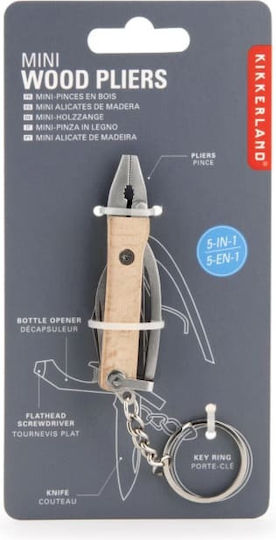 Kikkerland Mini Keychain Pliers Multitool Beige