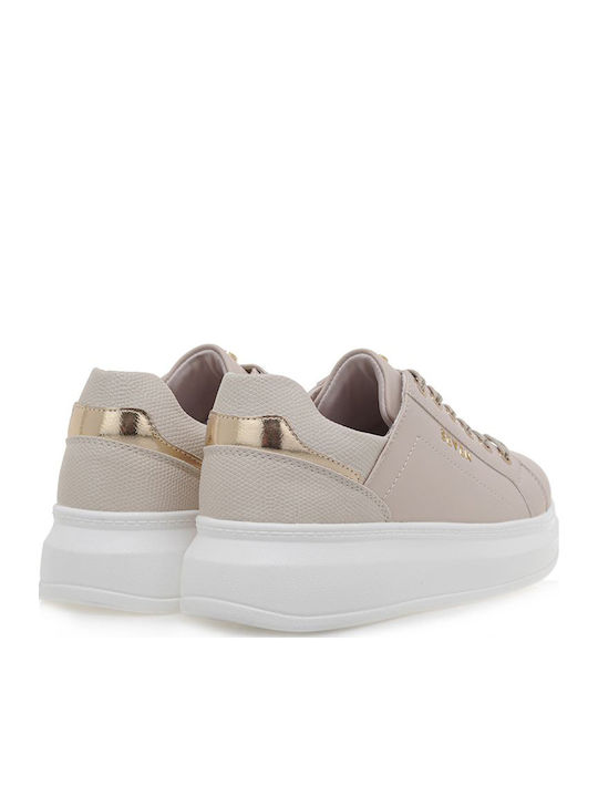 Damen Flatforms Sneakers Beige