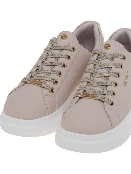 Damen Flatforms Sneakers Beige
