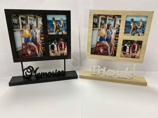 Home&Styling Collection Ramă Foto Multi 3 Locuri Din Lemn Cu Ramă Neagră