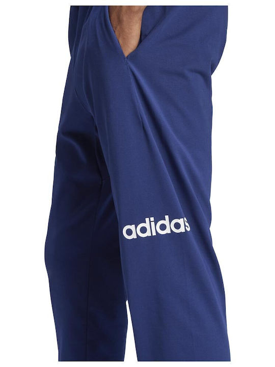 Linear Single Sweatpants with Elastic Blue