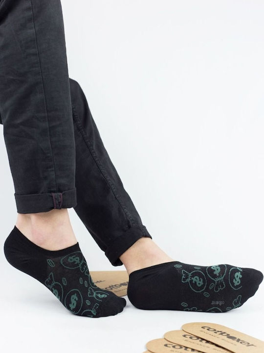 Men's No Show Socks Caleb Cotton Cotbox 22930 Black