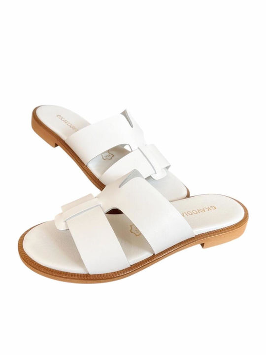 Sandale Casual Damă din Piele Albă