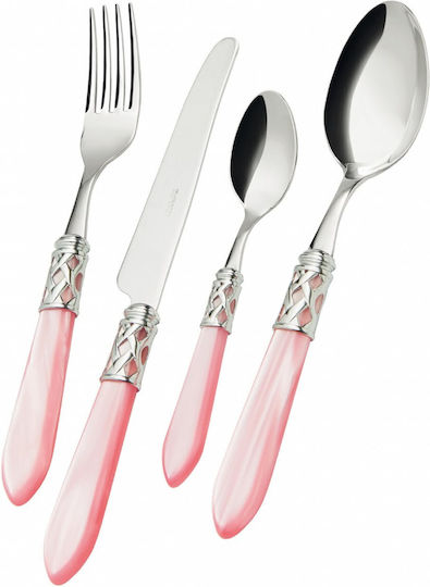 Casa Bugatti Aladdin Set de Tacâmuri Inoxidabil Roz 24buc
