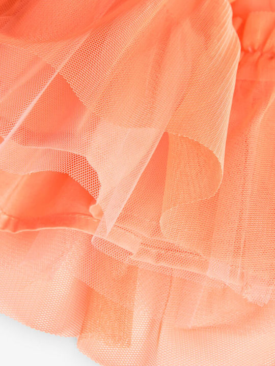 Children's Dress Sleeveless Tulle Orange