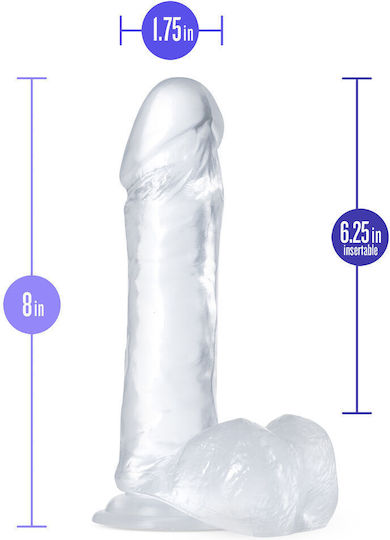 B Yours Diamond Glimmer Realistisches Dildo mit Hoden und Saugnapf Transparent 20cm