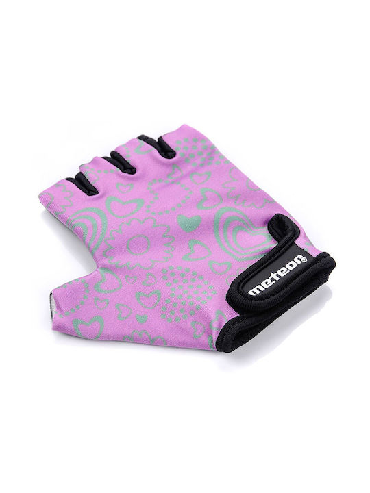 Meteor Flower Halber Finger Fahrradhandschuhe Lila