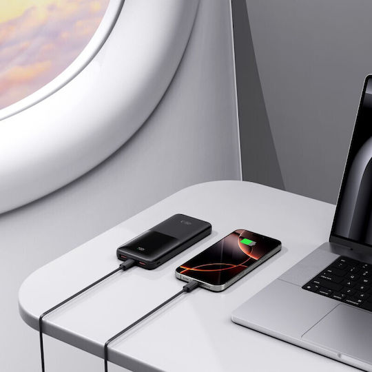 Tech-Protect PB01 Power Bank 10000mAh 22.5W με 2 Θύρες USB-A και Θύρα USB-C Μαύρο