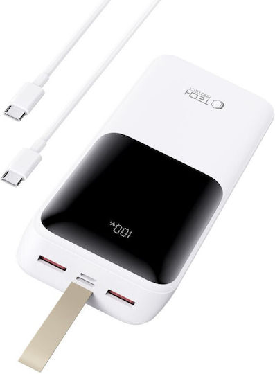 Tech-Protect PB03 Power Bank 30000mAh 22.5W with 2 USB-A Ports and USB-C Port White