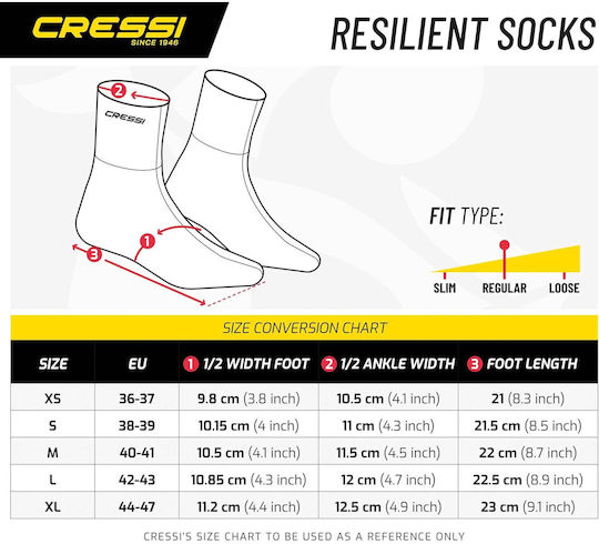 Cressi Diving Socks Resilient 3mm Large