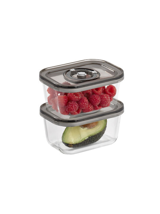 Caso Cutie pentru Mâncare Silicon Transparent Potrivit pentru Cuptor cu Microunde 10x7.5cm 2buc