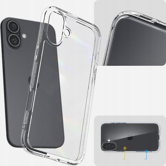 Spigen Crystal Hybrid Crystal Задна корица Силикон Прозрачен (iPhone 16)