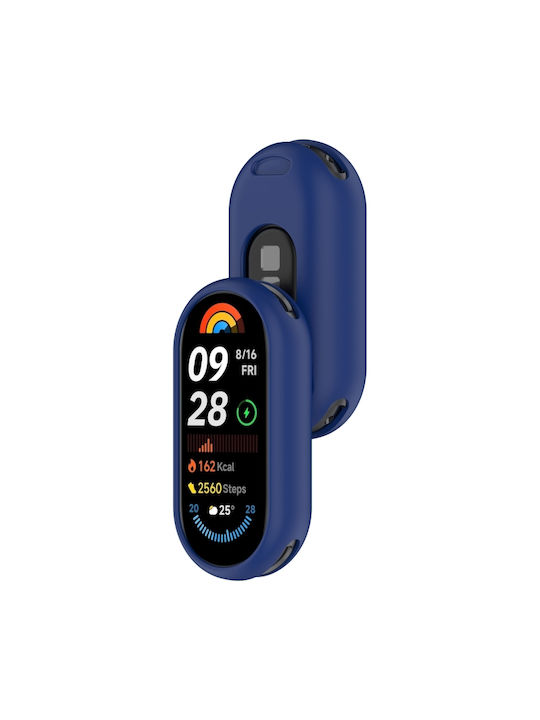 Xiaomi Smart Band 9 Schutzgehäuse Glänzende Oberfläche Silikon Mitternachtsblau