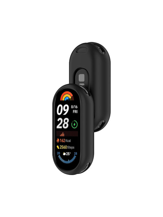 Xiaomi Mi Band 8 NFC Glänzende Oberfläche Silikonhülle Schwarz