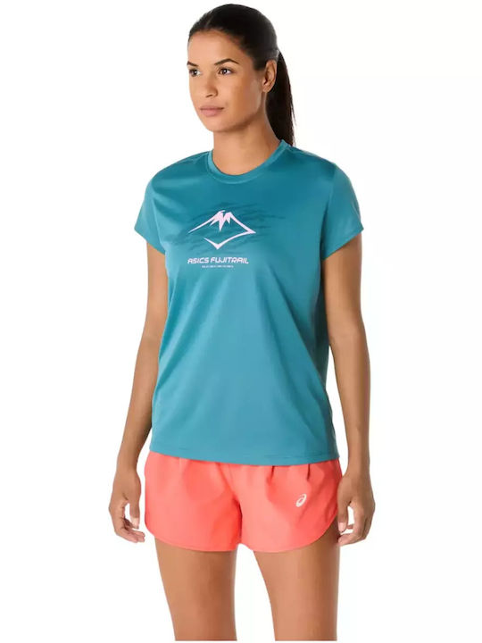 ASICS Fujitrail Logo Ss Blouse Blue 2012C971-425