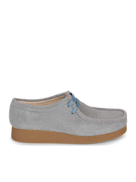 Wallabee Evosh Women's Leather Oxford Shoes Gray