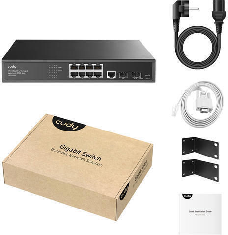 Cudy GS2008PS2 v1 Managed L2 PoE+ Switch με 8 Θύρες Gigabit (1Gbps) Ethernet και 2 SFP Θύρες