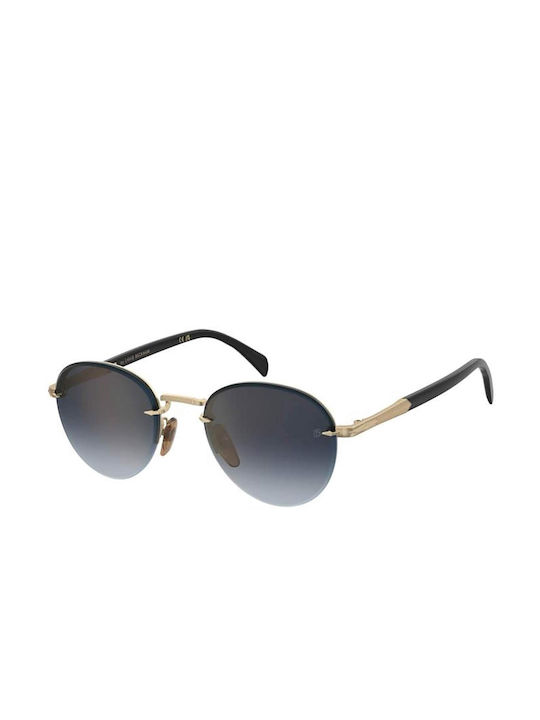 David Beckham Sunglasses with Gold Metal Frame and Blue Gradient Lens DB 1173/s RHL/2K