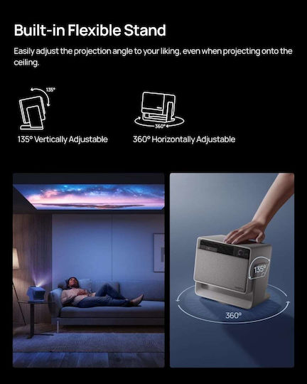 XGIMI Horizon S Pro 3D Проектор DLP 4K Ultra HD LED лампа с Wi-Fi и вградени високоговорители Бял