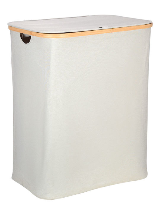 Estia Essentials Καλάθι Απλύτων Bamboo 144lt με Καπάκι 56x37x68cm Γκρι