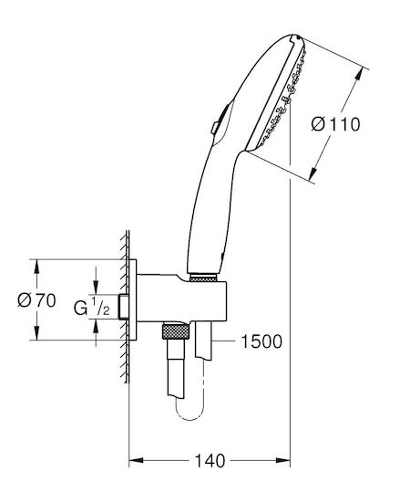 Grohe Tempesta 110 Τηλέφωνο Ντουζ