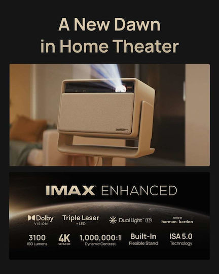 XGIMI Horizon S Max 3D Projector DLP 4K Ultra HD Λάμπας LED με Wi-Fi και Ενσωματωμένα Ηχεία