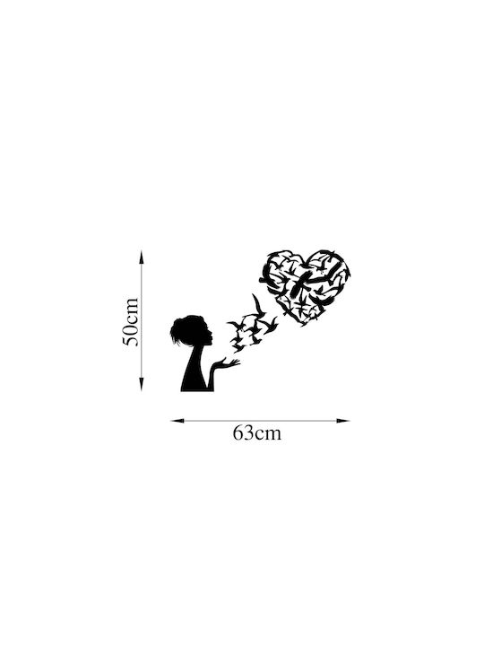 Wall Decor 63x50 A-g Birds Woman Heart 891tnl3143 63x50