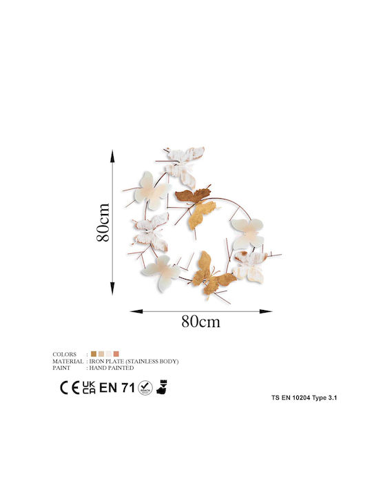 Διακοσμητικό Τοίχου 80x80 A-g Butterflies 891tnl2384 80x80