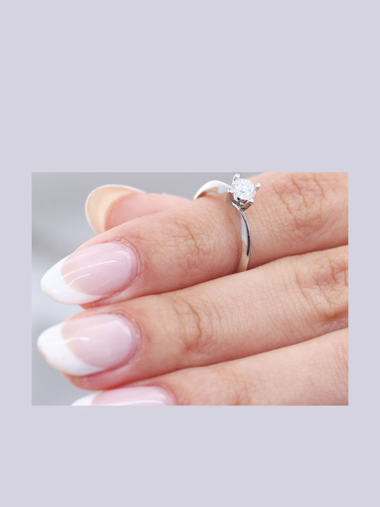 Single Stone Ring In 14K White Gold Single Stone Ring In 14K White Gold