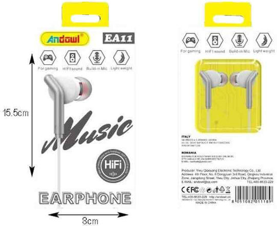 Andowl Ea11 In-ear Handsfree Ακουστικά με Βύσμα 3.5mm