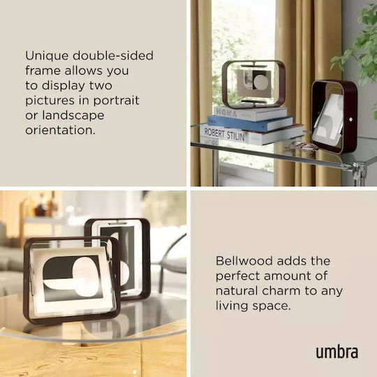 Double-Sided Frame 22x16 Glass Wood Umbra Bellwood 1022813-746